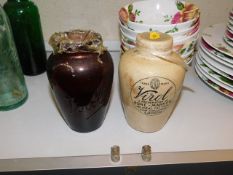 A stoneware Virol bone marrow jar & one other in g