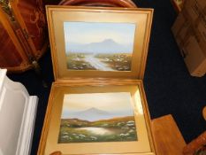 Two gouache paintings of Dartmoor