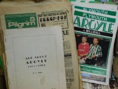 A boxed quantity of Plymouth Argyle programmes & r