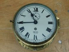A brass Smiths bulkhead clock