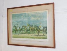 An Alfred Munnings print of equine interest hand s