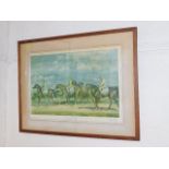 An Alfred Munnings print of equine interest hand s