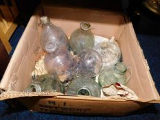Eight antique glass fly traps