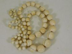 A set of Victorian ivory beads