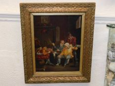 A 19thC. continental interior oil painting
