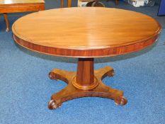 A 19thC. mahogany tilt top breakfast table
