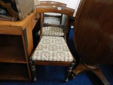 A pair of 19thC. dining chairs with later seating