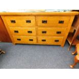 A set of modern oak drawers