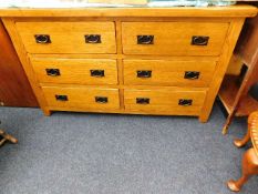 A set of modern oak drawers