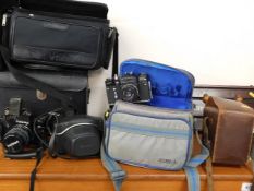 A Contax camera & other photography equipment