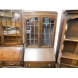 An oak bookcase bureau a/f
