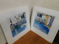 A set of six signed mounted prints of Cornish inte