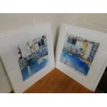 A set of six signed mounted prints of Cornish inte