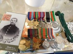Two sets of miniature medals & other items
