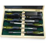 A boxed quantity of modern Stanley chisels