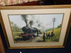 A Don Brekon framed railway print