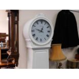 A shabby chic modern long case clock