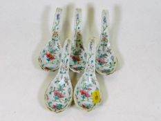 A set of five antique Chinese famille rose porcela