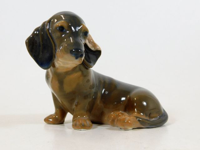 A Royal Copenhagen porcelain dachshund