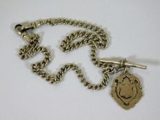 A Victorian silver Albert chain with fob