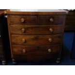 A bow fronted Victorian chest of drawers