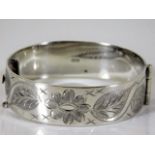 A heavy gauge silver bangle