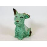 A Sylvac green 1118 pottery dog with brown tipped