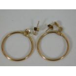 A pair of 9ct gold hooped earrings