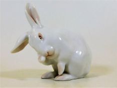 A Royal Copenhagen porcelain rabbit