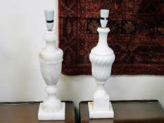 Two 20thC. alabaster lamp bases