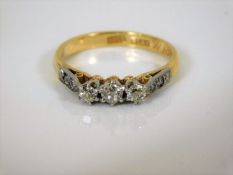 An art deco style 18ct & diamond ring