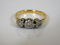 An 18ct gold ring set with illusion mounted diamon