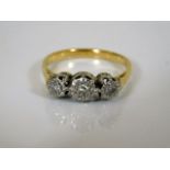 An 18ct gold ring set with illusion mounted diamon