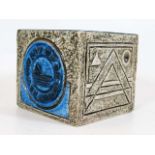 A Troika pottery cube approx. 3.5in