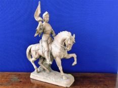 A 19thC. French spelter figure stamped 925, lackin