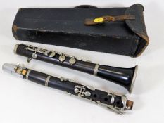 An antique Gebruder Henkel Dresden clarinet with case