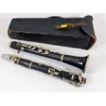 An antique Gebruder Henkel Dresden clarinet with case