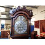 An oak longcase clock with brass & silvered dial s