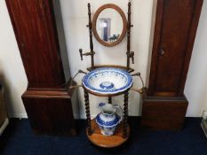 A Victorian mahogany wash stand with basin & jug