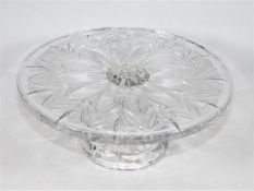 A Waterford crystal cut glass cake stand