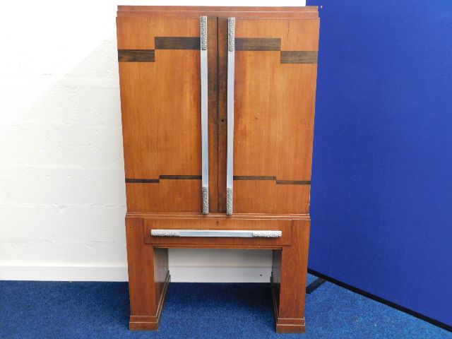 An art deco Indian teak & rosewood art deco cabine