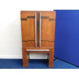 An art deco Indian teak & rosewood art deco cabine