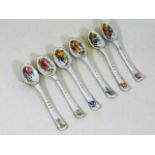 A set of six c.1900 continental porcelain spoons,