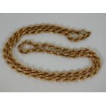 A 32in 9ct gold rope chain