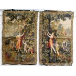 Two tapestries, some minor fraying to edges, each