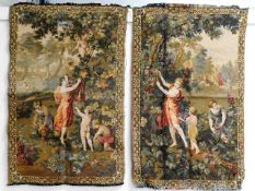 Two tapestries, some minor fraying to edges, each