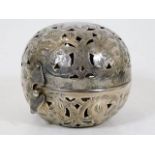 An Asian white metal pomander