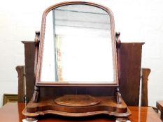 A large 19thC. mahogany framed dressing table mirr