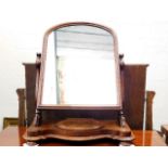 A large 19thC. mahogany framed dressing table mirr