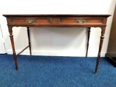 An early 19thC. rosewood side table with two drawe